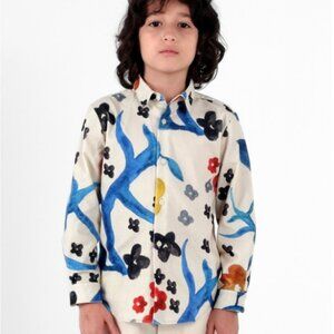 Wolf & Rita Roberto Jardim Shirt Kids Corduroy Floral Size 8 NWT